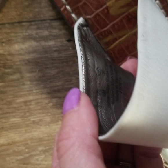 Sam Edelman Krista Metallic Silver/White Flat Sandals Size 6 - Picture 5 of 5